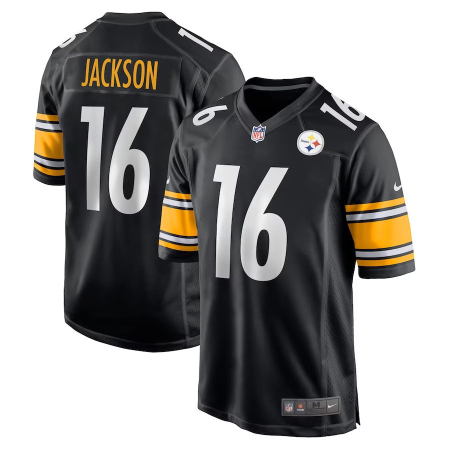 Men Pittsburgh Steelers #16 Josh Jackson Nike Black Game Player NFL Jersey->customized nfl jersey->Custom Jersey